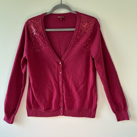 Merona magenta sequined cardigan - Picture 1 of 4